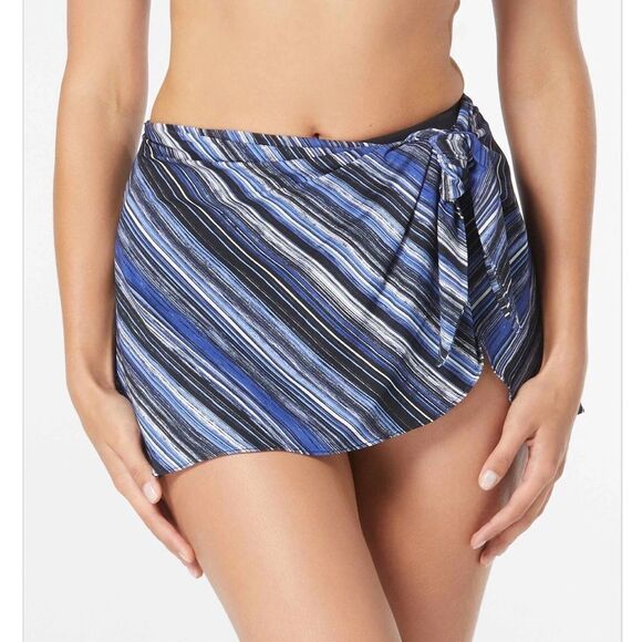 NWT Coco Contours Halo Sarong Swim Skirt - Rainforest Stripe - Picture 1 of 6